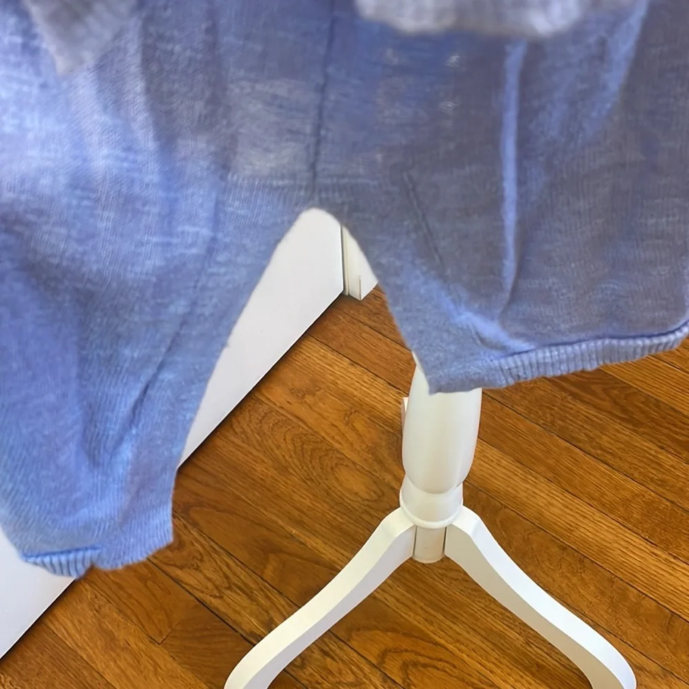 Eileen Fisher crew neck linen/cotton tunic sweater in periwinkle. Size L. EUC